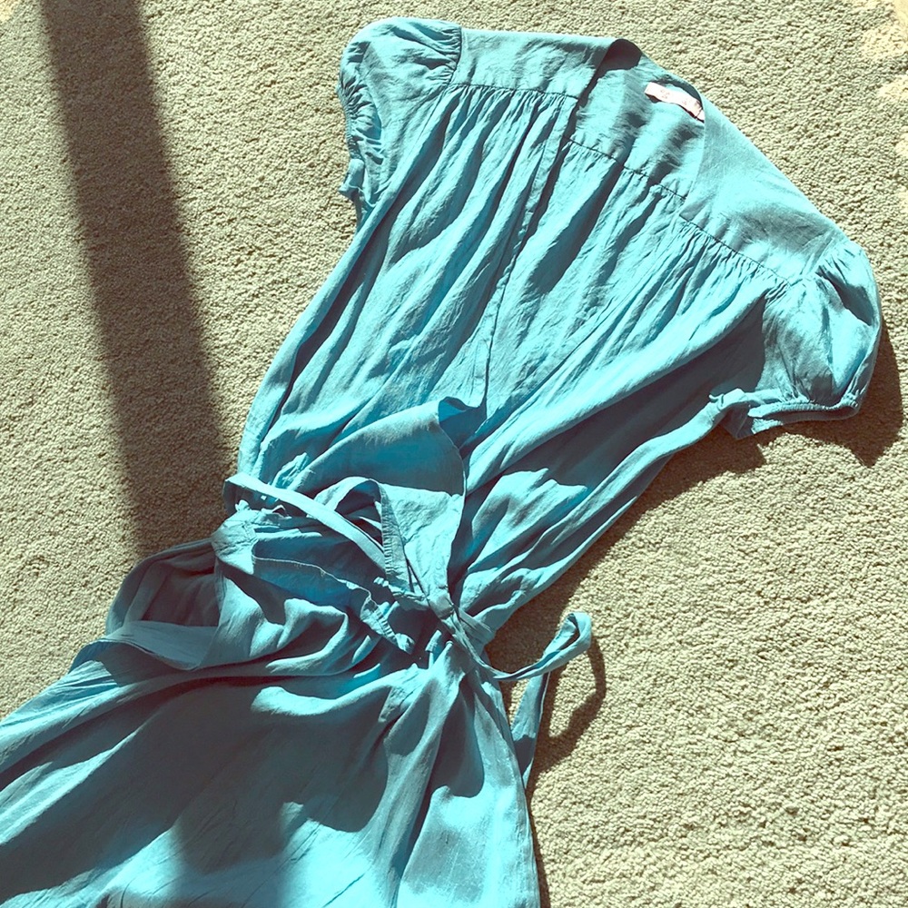 Calypso St. Barth Blue Silk Wrap Dress Size 0